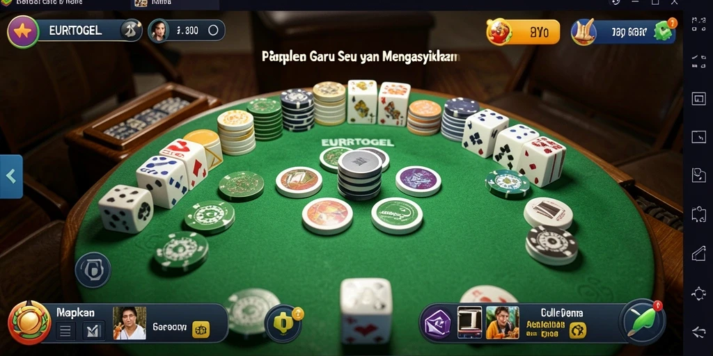 Tangkapan layar gameplay EUROTOGEL yang menampilkan permainan Gaple yang seru.