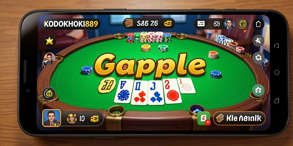 Screenshot gameplay KODOKHOKI889 menampilkan suasana permainan Gaple yang seru.