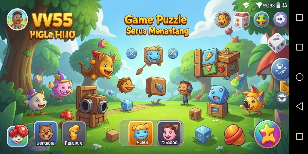 Screenshot gameplay dari VV55 yang menunjukkan puzzle yang menantang.
